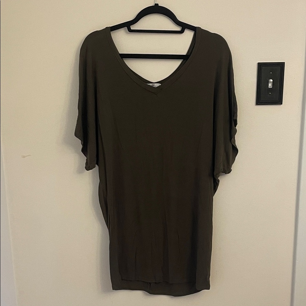 Dark Olive V-Neck Tunic